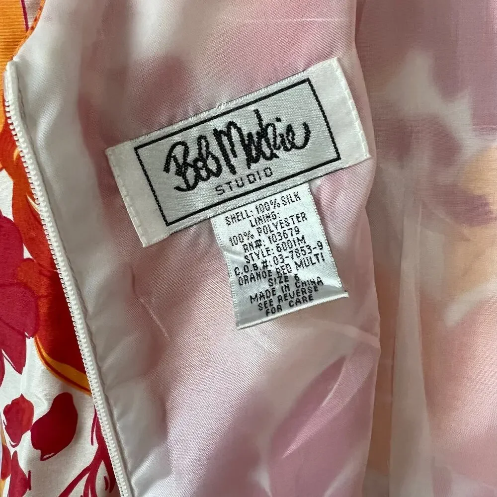Bob Mackie Vintage Sheath Women Dress Silk Size 6 - Picture 4 of 5